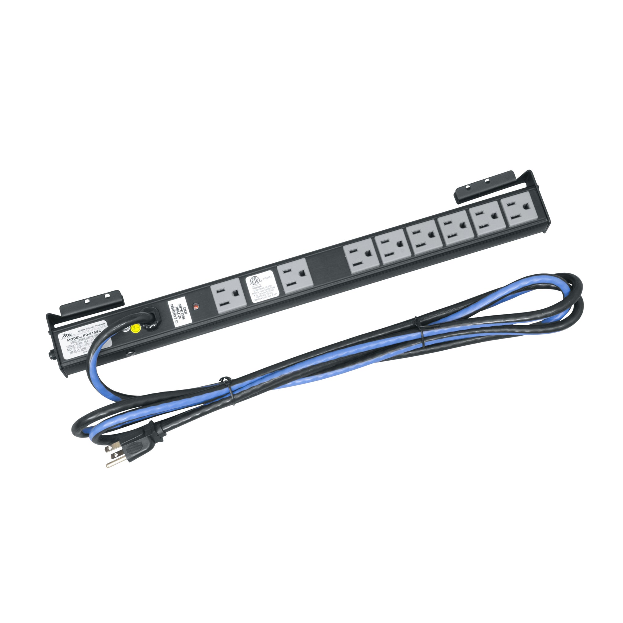 PD-815SC-PBSH - Middle Atlantic - Shelf Mount Power 8 Outlet 15A Basic Surge Protection