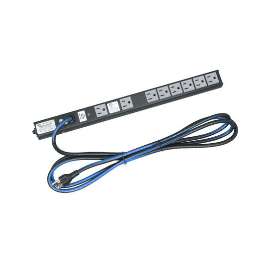 PD-815SC - Middle Atlantic - PD Slim High Density Vertical Power Strip 8 Outlet 15A Basic Surge Protection 10 ft Cord