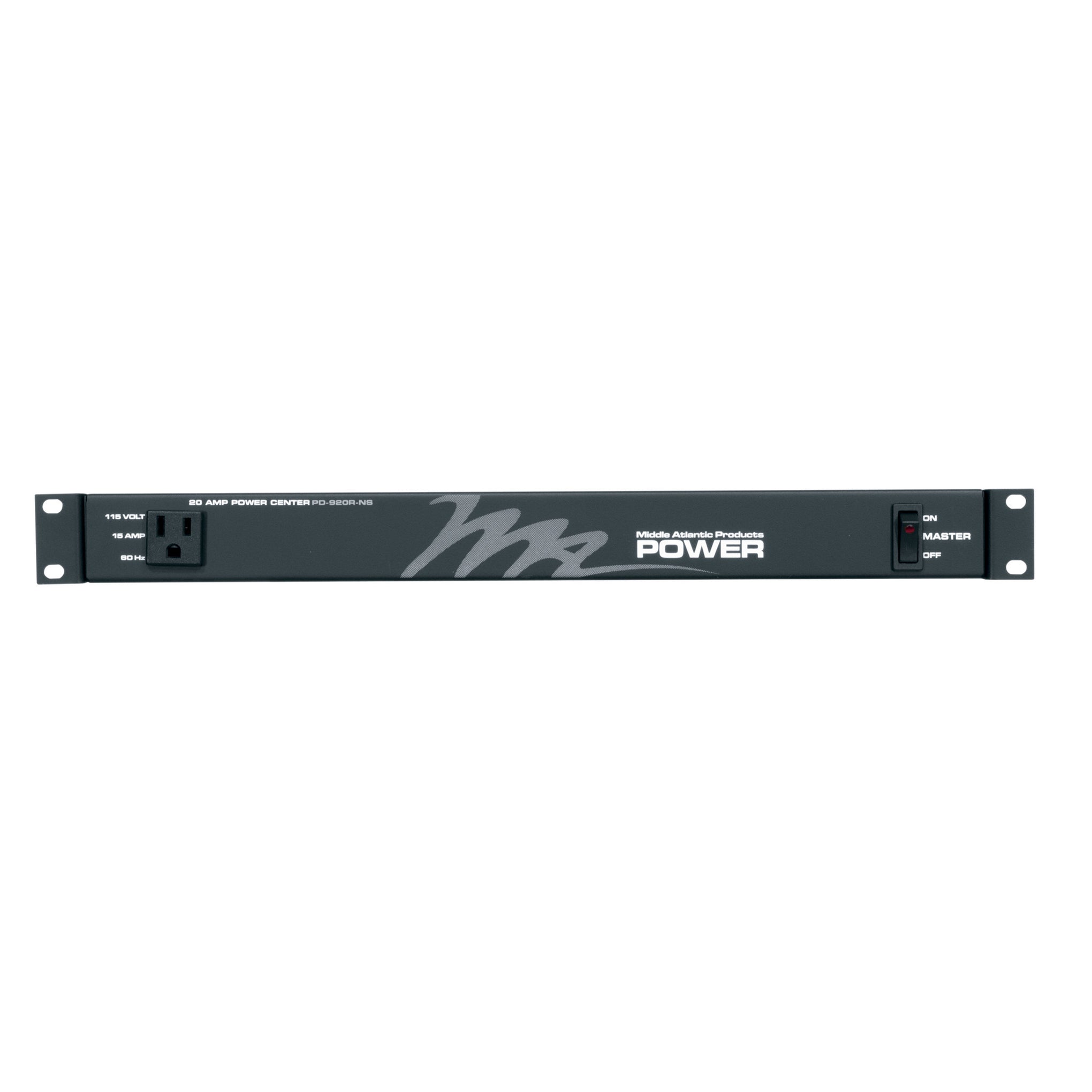 PD-915RC-20 - Middle Atlantic - Rackmount Power 9 Outlet 15A Basic Surge Protection 20 ft Cord