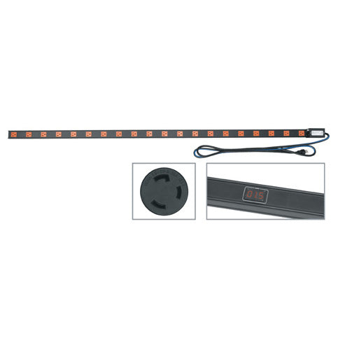 PDT-2020TL-M-NS - Middle Atlantic - PDT Low Profile Vertical Power Strip with TwistLock Plug 20 Outlet 20A with Local Meter