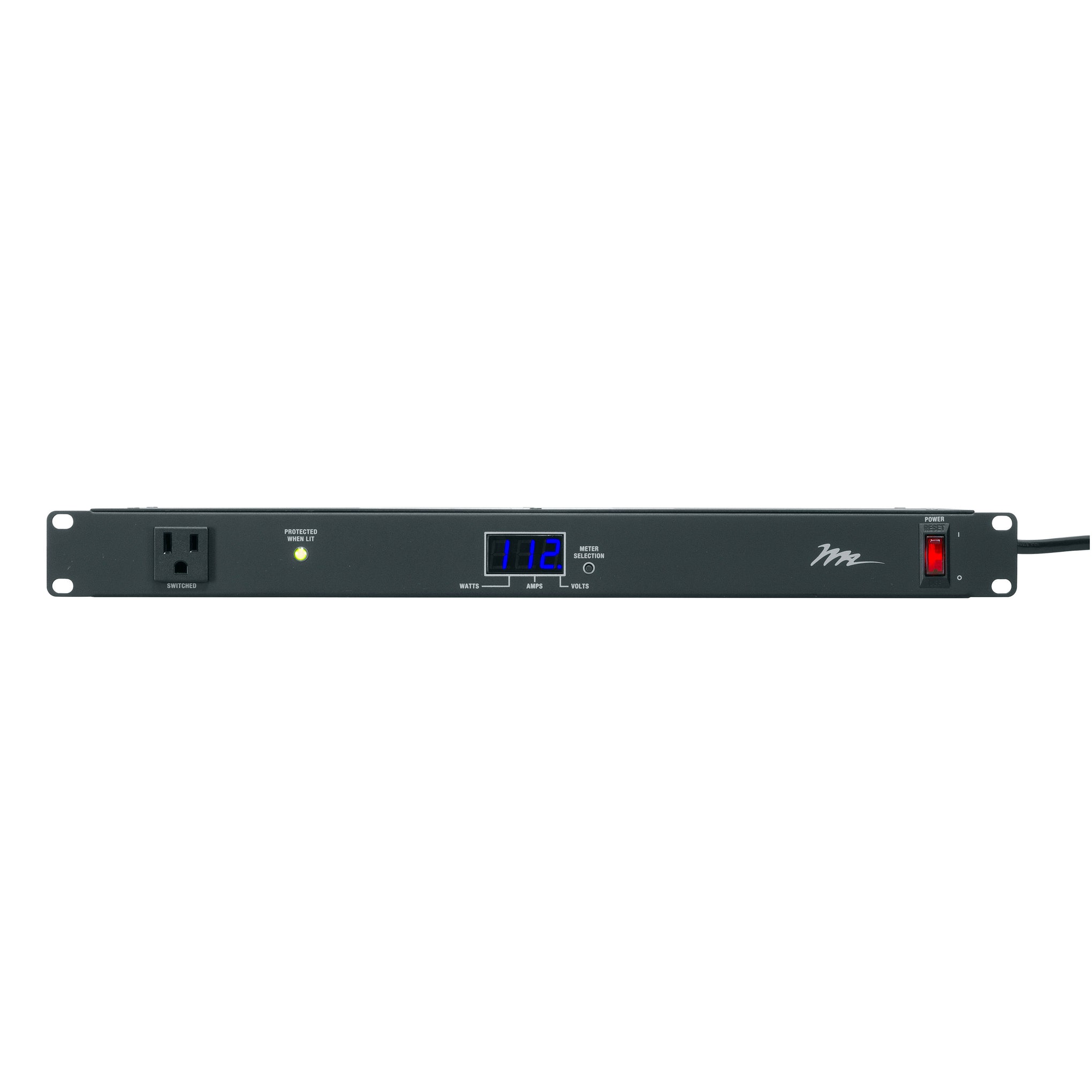 PWR-9-RPM - Middle Atlantic - Horizontal Power Distribution 9 Outlet 15 Amp with Local Meter