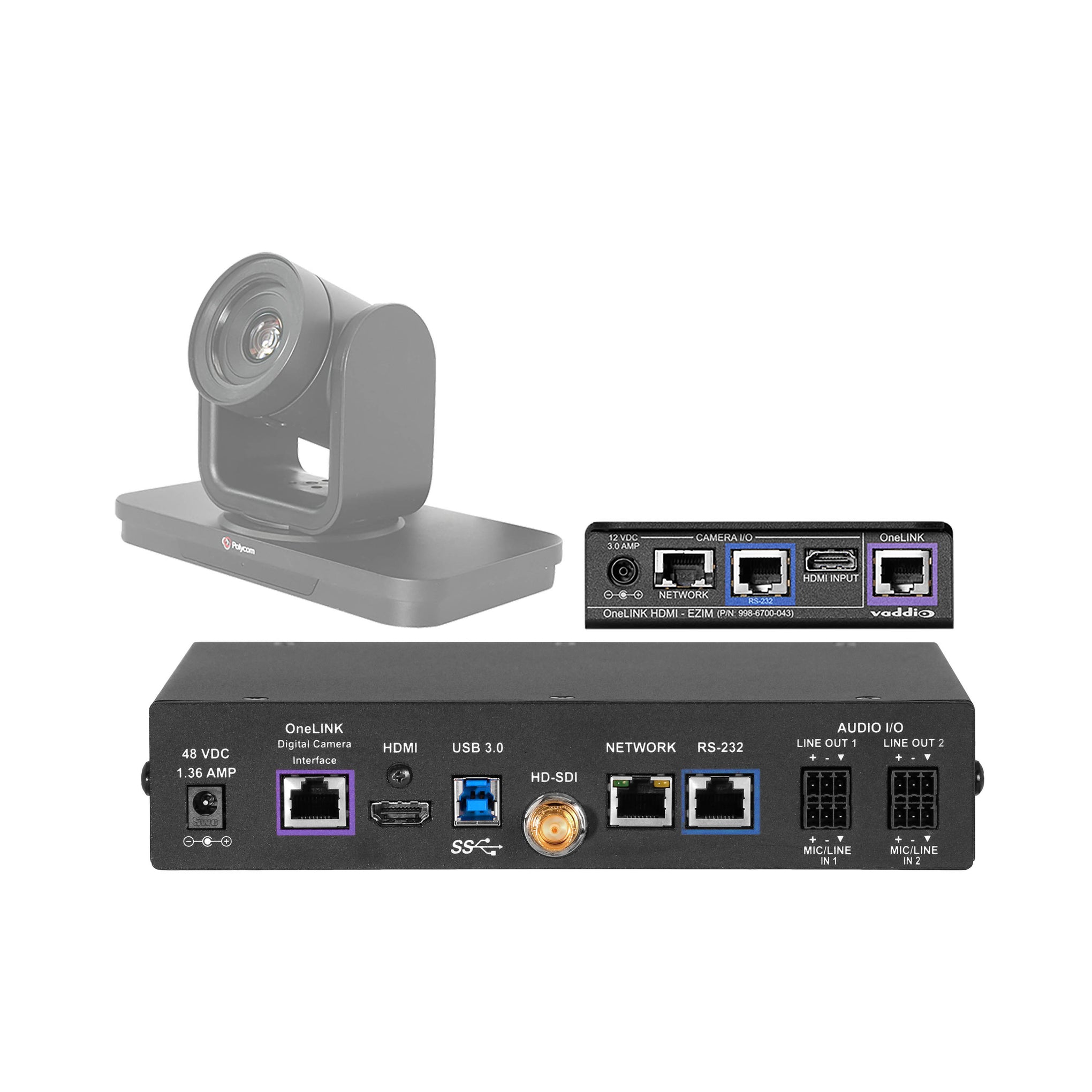999-9620-000 - Vaddio - Polycom Codec Kit for OneLINK Bridge to EagleEye IV Camera