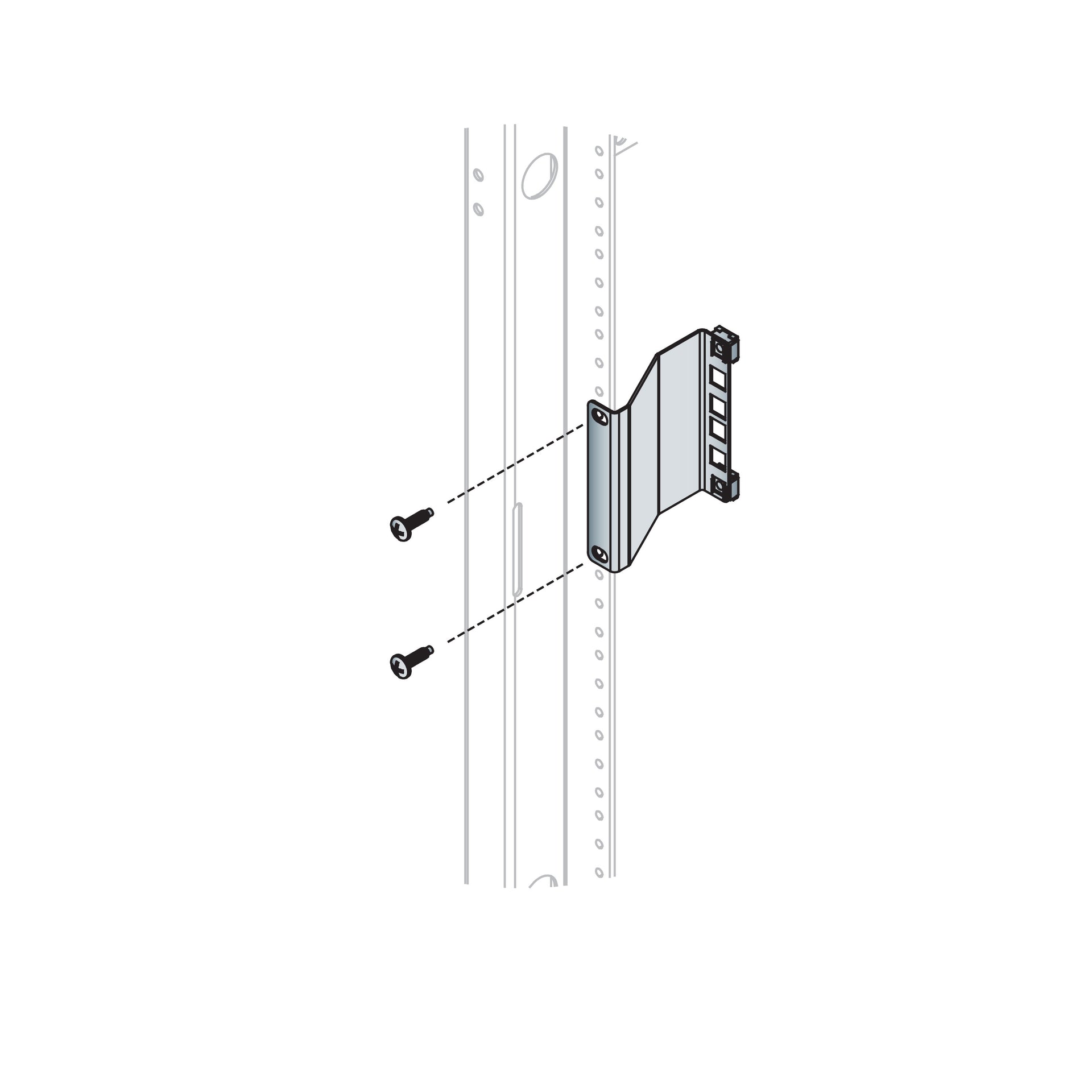 RR2-3RCN - Middle Atlantic - 2 RU Rackrail Recessor 3 Inches Deep