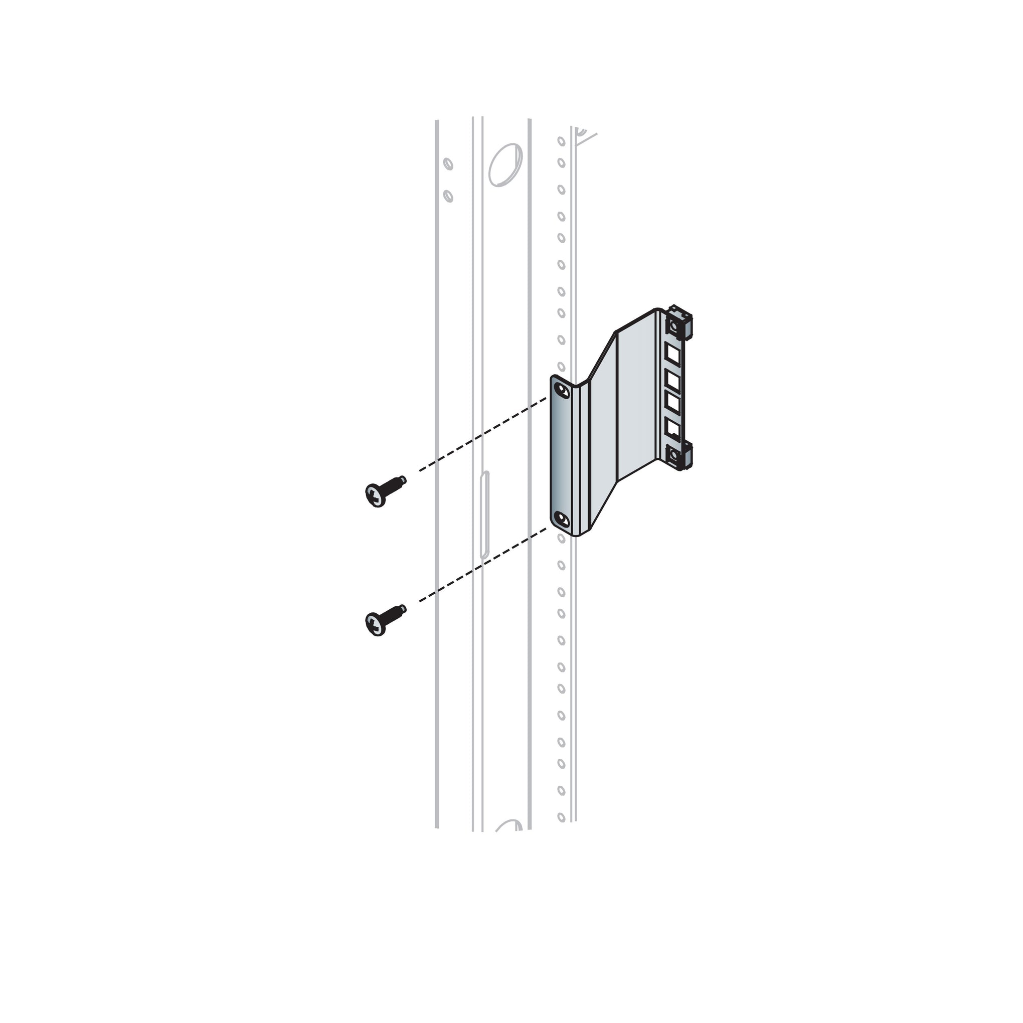 RR2-3RCN - Middle Atlantic - 2 RU Rackrail Recessor 3 Inches Deep