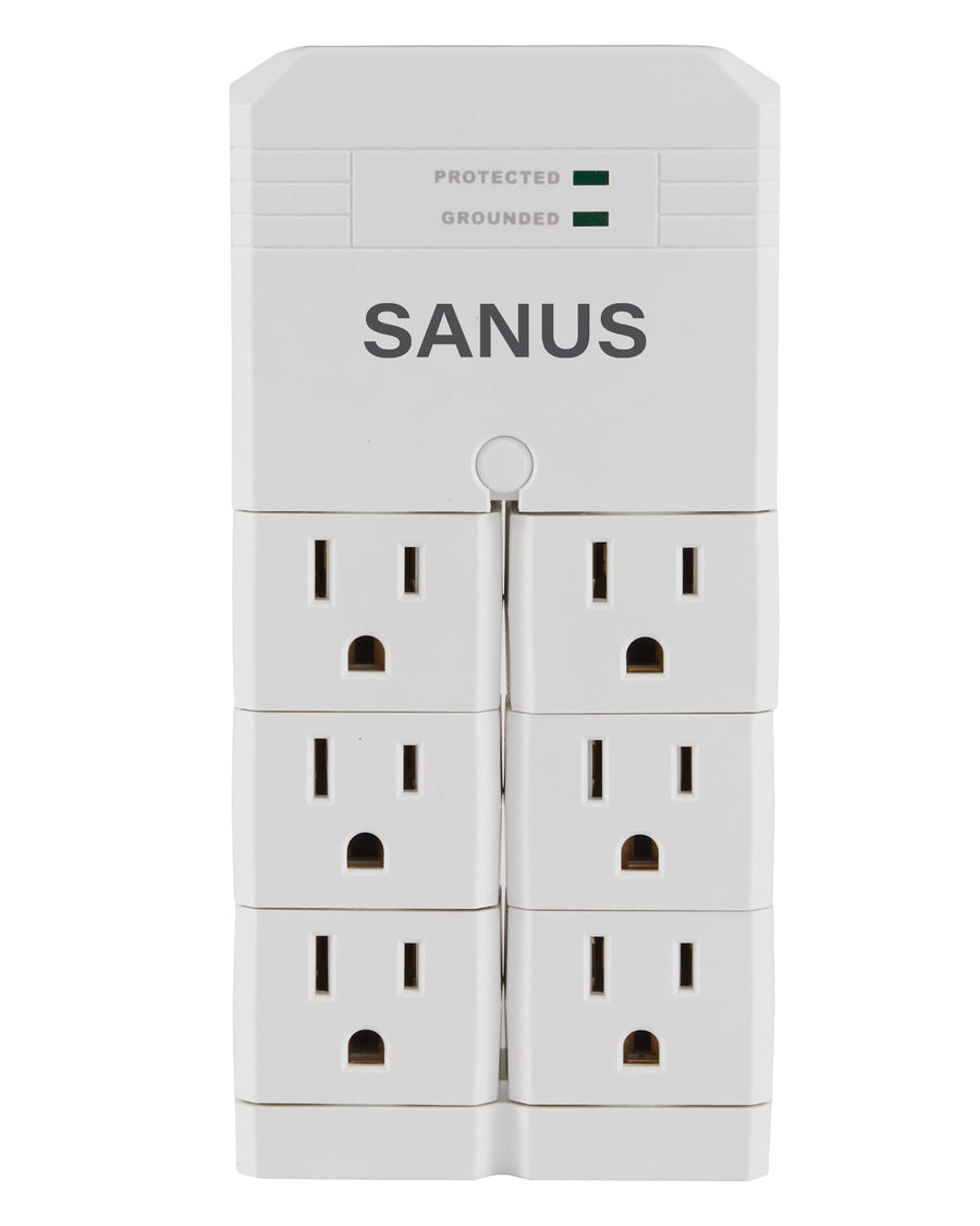 On-Wall Surge Protector with 6 rotating outlets