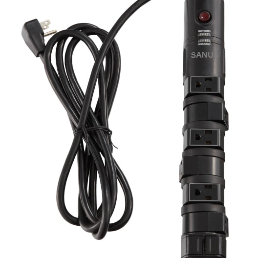 SA-PS80-B1 - Sanus - Surge Protected Power Strip with 6 rotating and 2 fixed outlets