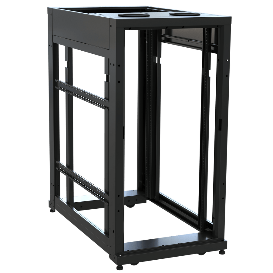 24 RU SNE Series Rack Frame, 42 Inches Deep, 24 Inches Wide with 10-32 Rackrail