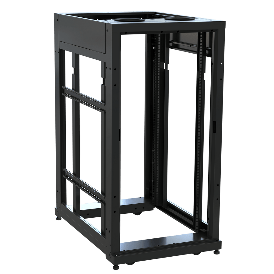 24 RU SNE Series Rack Frame, 36 Inches Deep, 24 Inches Wide with Cage Nut Rackrail
