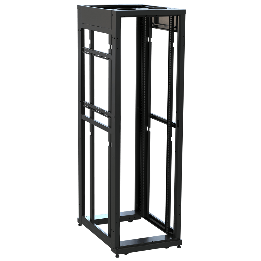 42 RU SNE Series Rack Frame, 36 Inches Deep, 24 Inches Wide with Cage Nut Rackrail