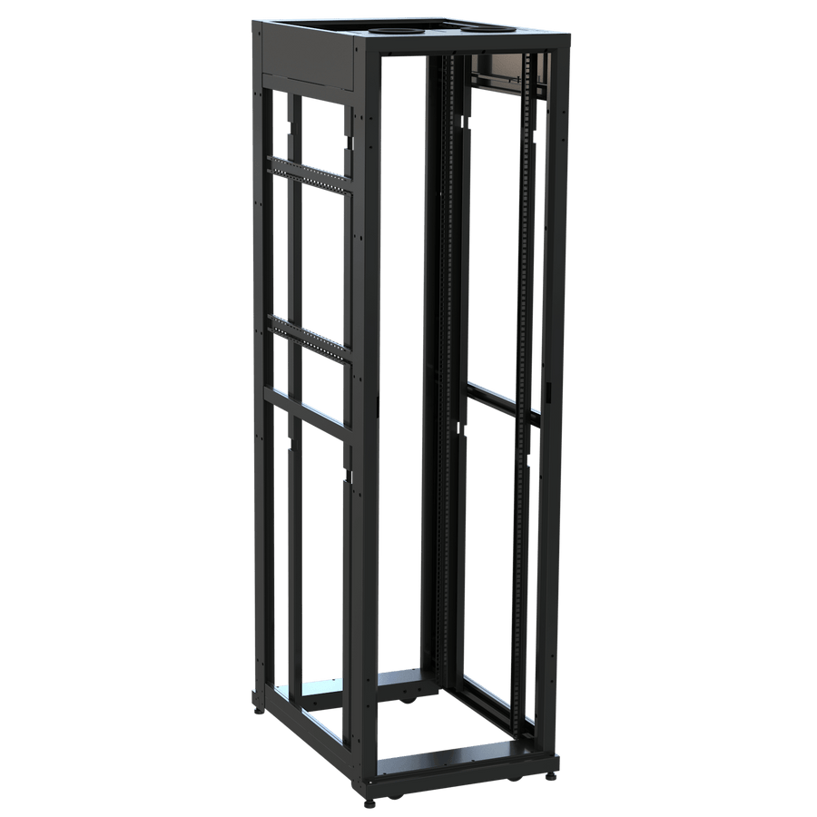 45 RU SNE Series Rack Frame, 36 Inches Deep, 24 Inches Wide with Cage Nut Rackrail