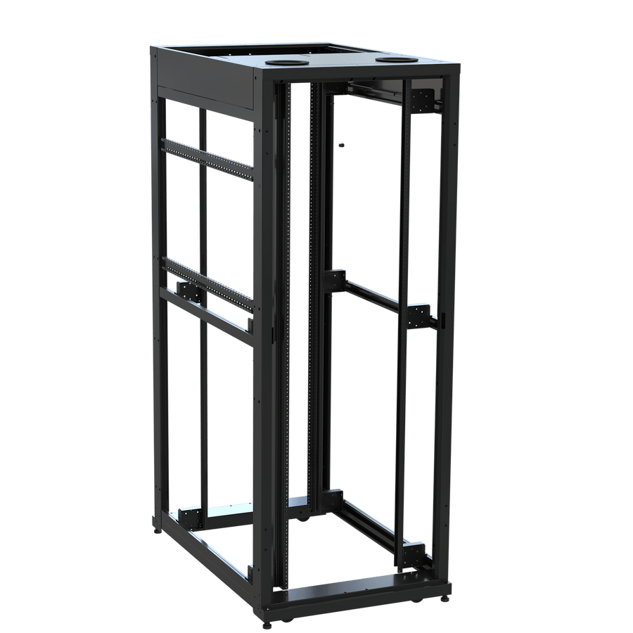 42 RU SNE Series Rack Frame, 48 Inches Deep, 30 Inches Wide with 10-32 Rackrail