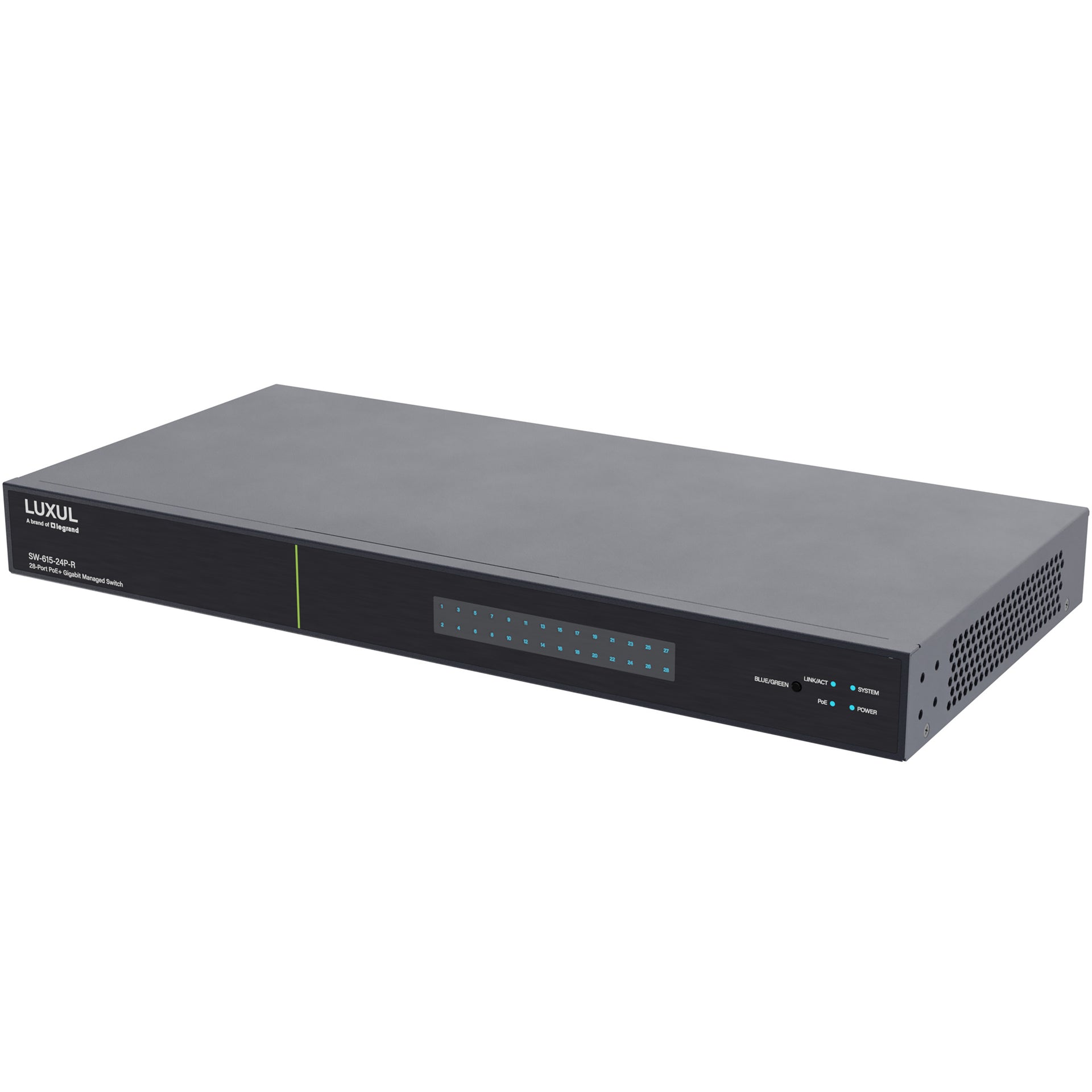 SW-615-24P-R - Luxul - 24 PoE 4 10G SFP Ports 1Gb L2L3 Managed Switch US Power Cord
