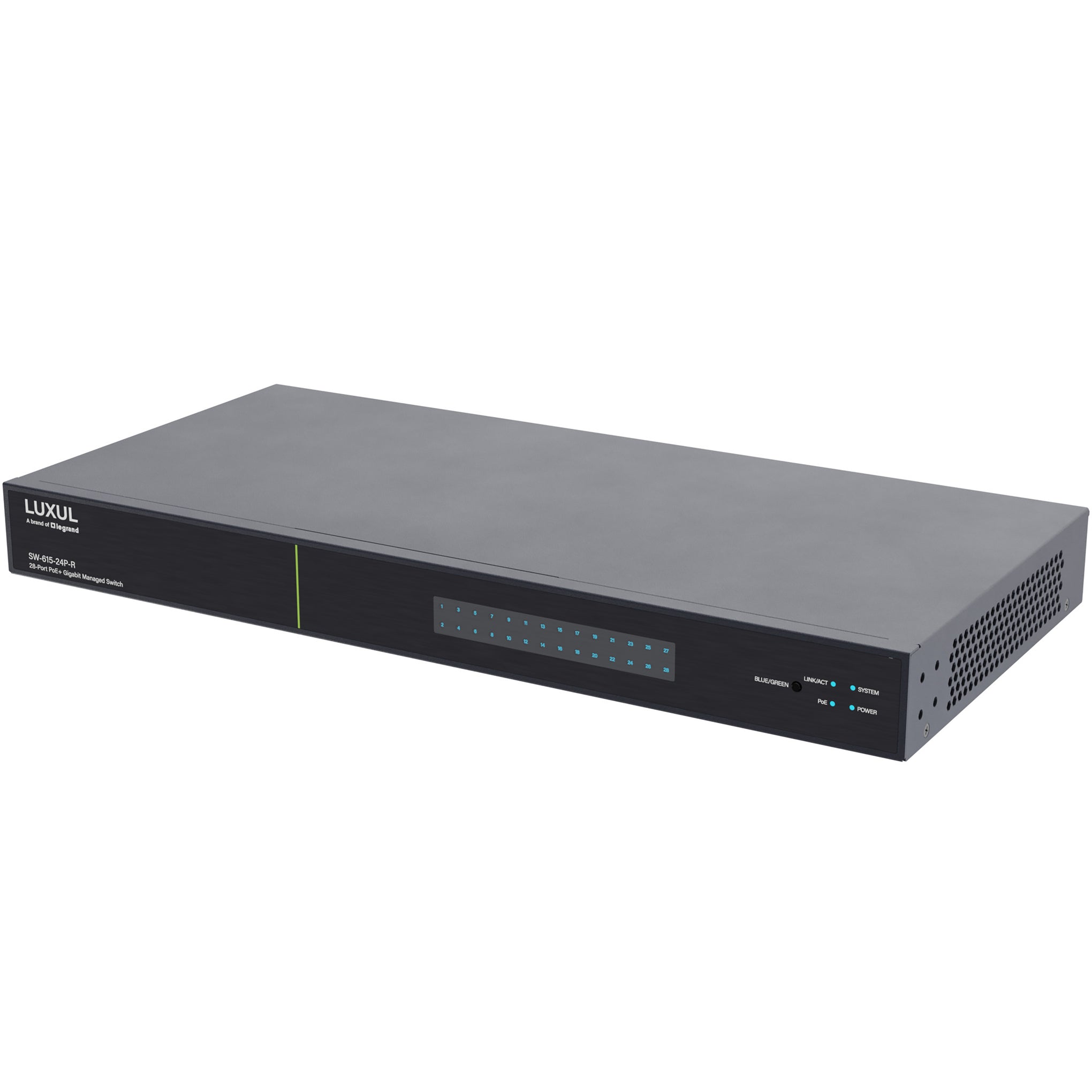 SW-615-24P-R - Luxul - 24 PoE 4 10G SFP Ports 1Gb L2L3 Managed Switch US Power Cord