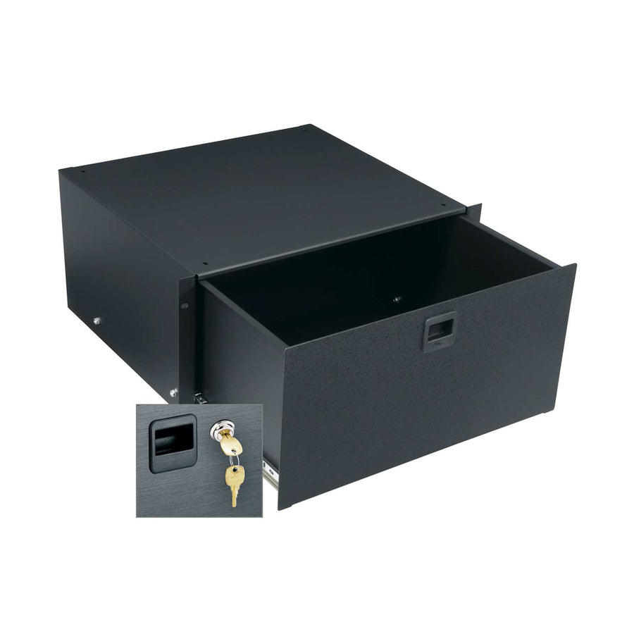 5 RU Rackmount Drawer, Textured Face with Lock