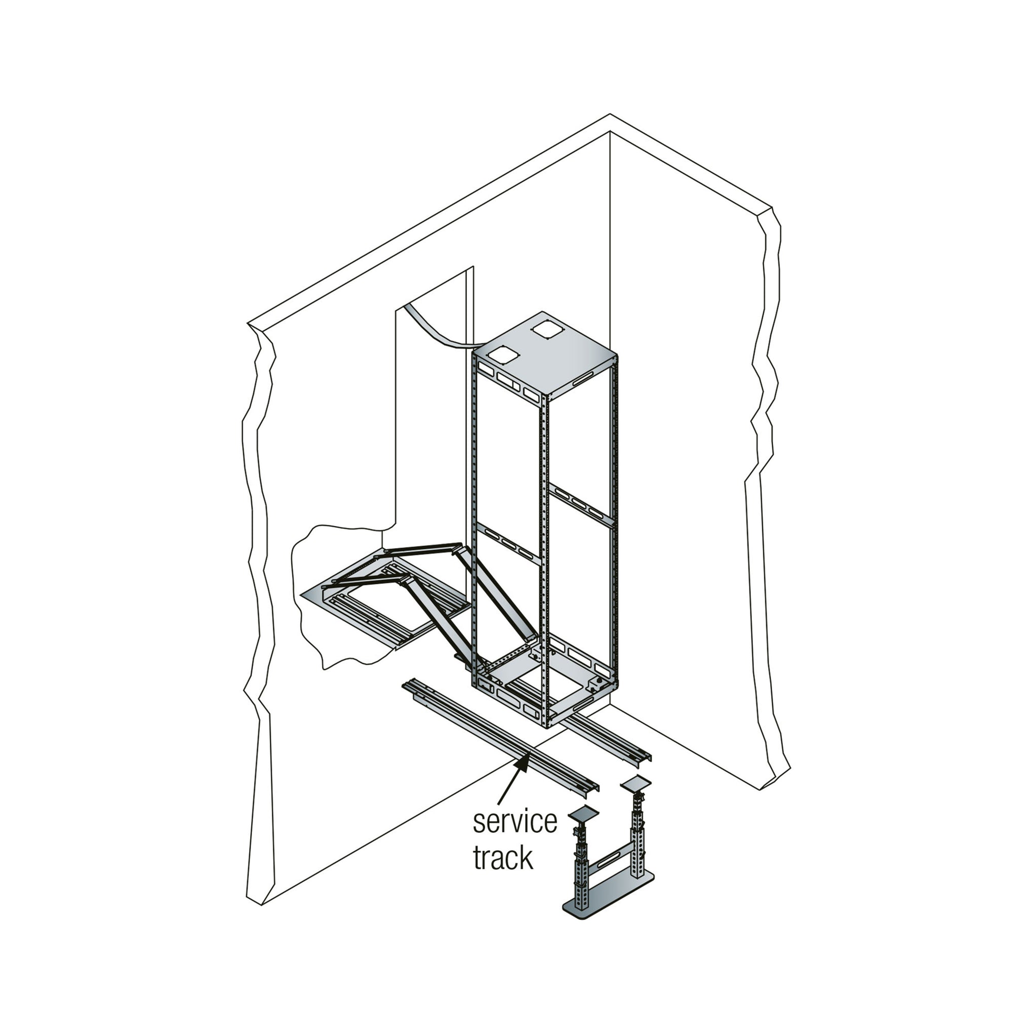 TRACKL - Middle Atlantic - AXS Service Stand 23 Inches High