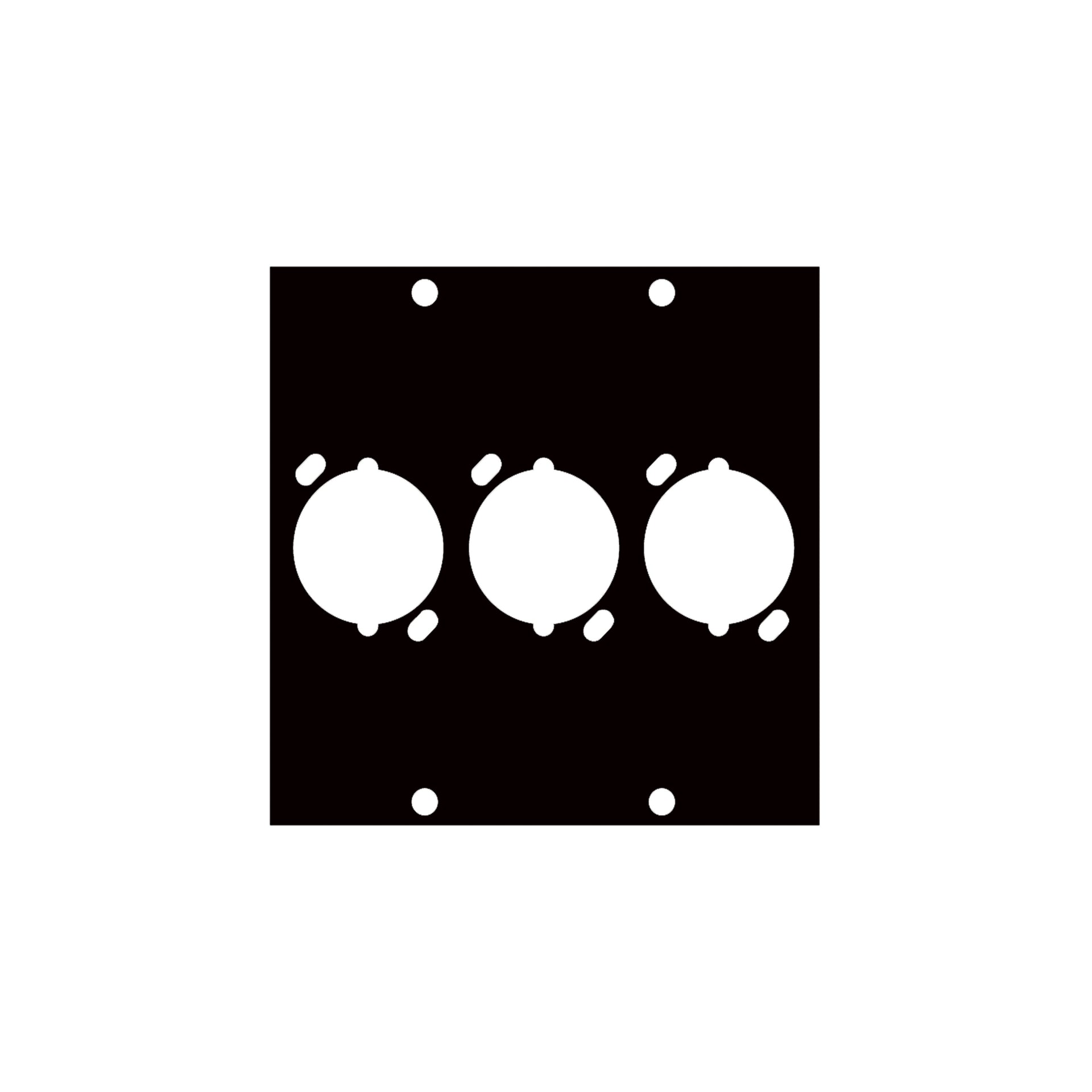 UNIV3 - Middle Atlantic - UCP Module with Three XLR Female Punchouts