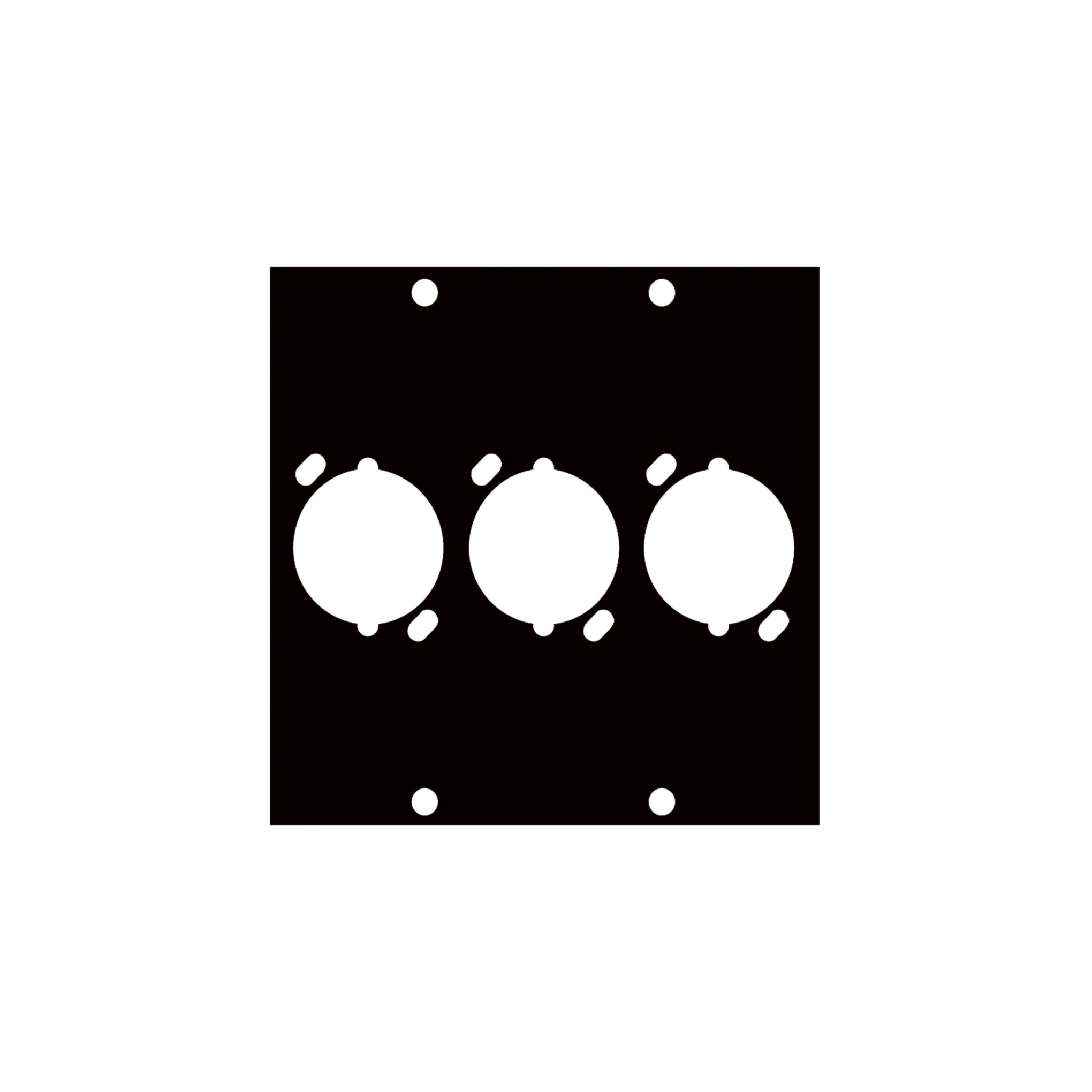 UNIV3 - Middle Atlantic - UCP Module with Three XLR Female Punchouts