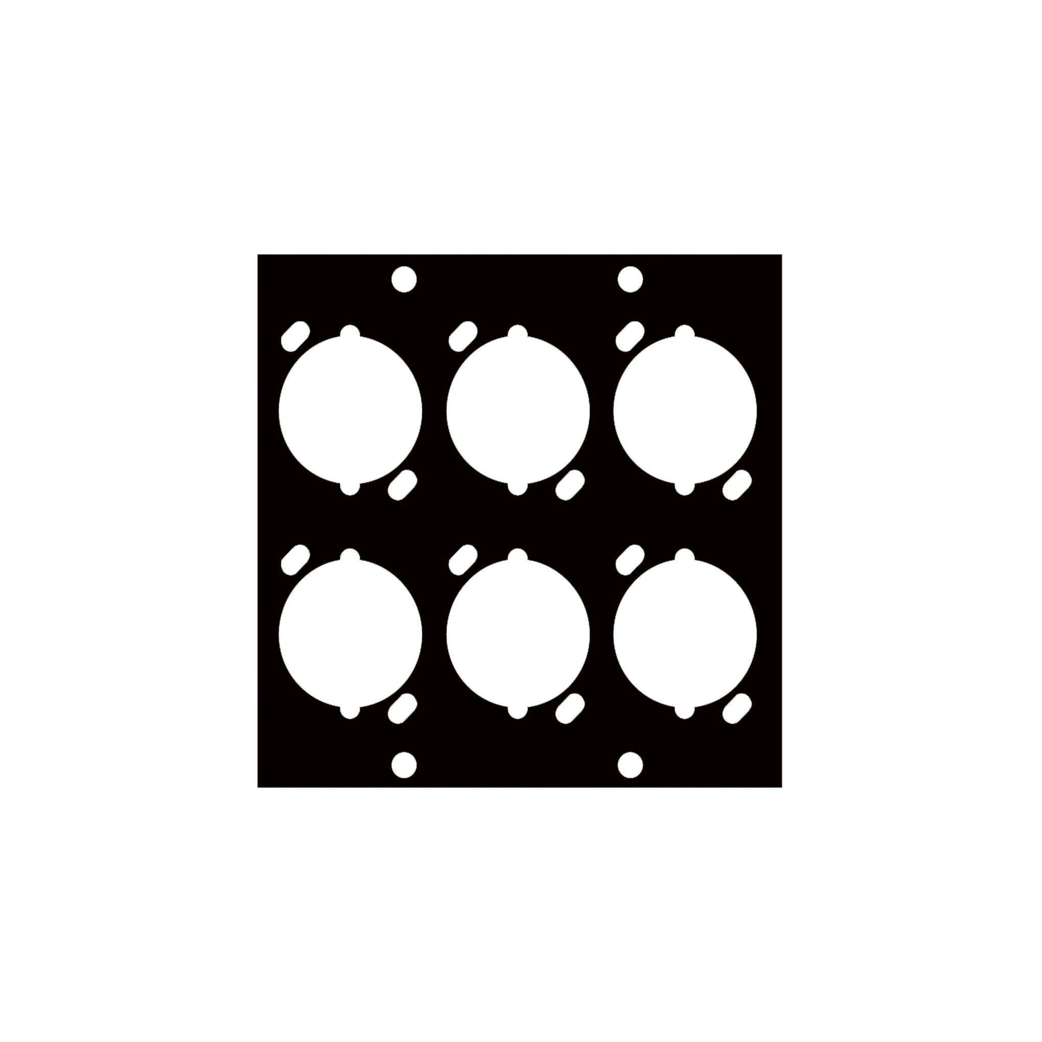 UNIV6 - Middle Atlantic - UCP Module with Six XLR Female Punchouts