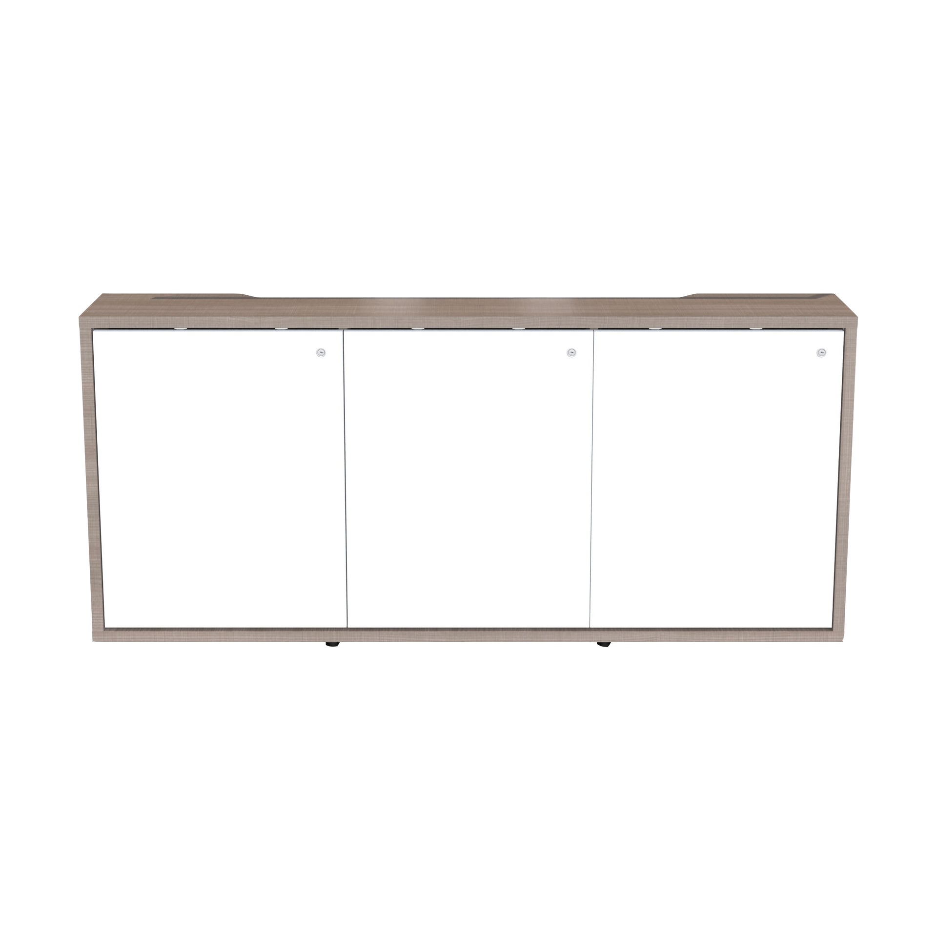 C3K3D1HA0D7ZPLWH - Middle Atlantic - C3 Series HPL Woodkit 3 Bay 32 Inches High 5th Ave Elm with White Gloss Doors