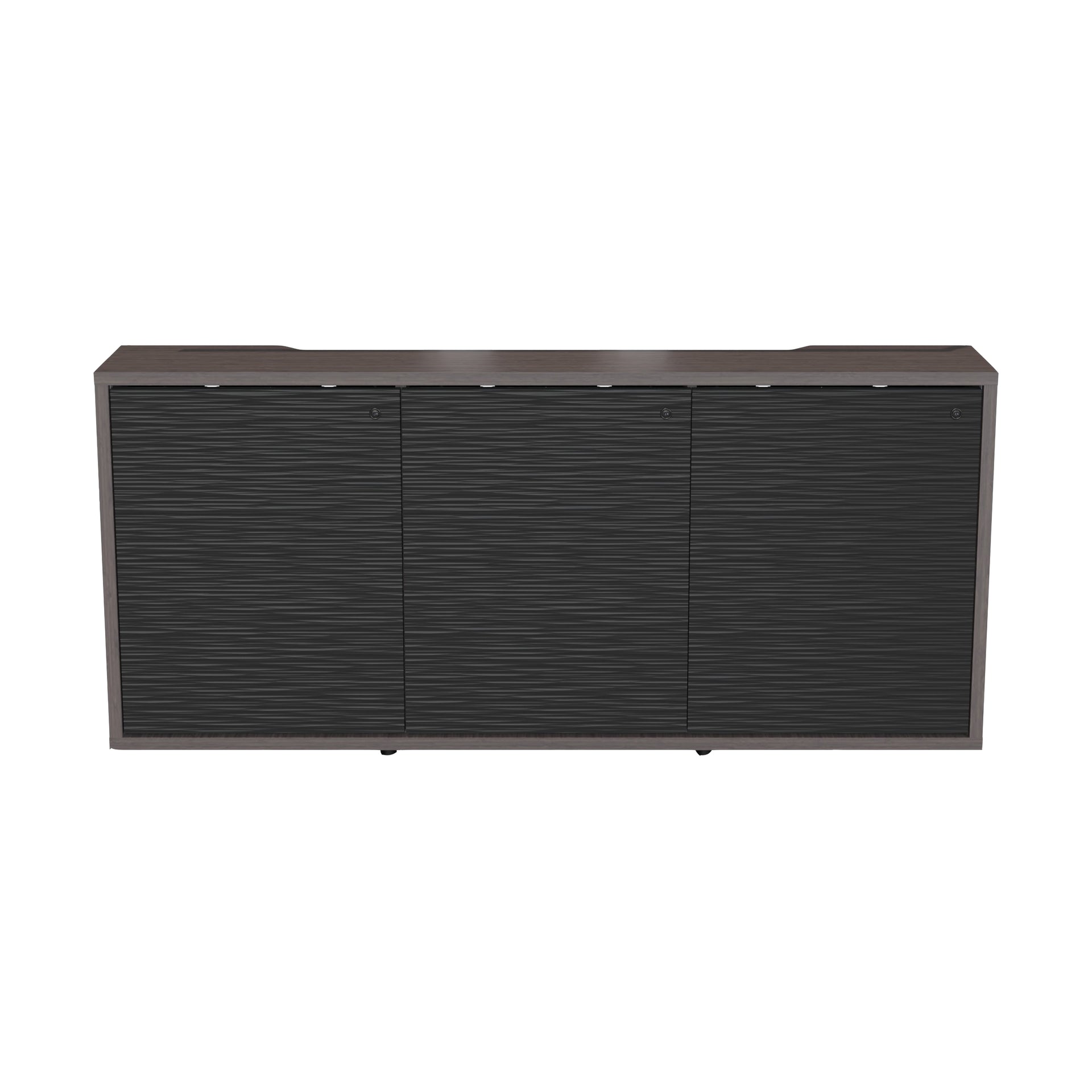 C3K3D1HA3D4ZPLBK - Middle Atlantic - C3 Series HPL Woodkit 3 Bay 32 Inches High Asian Night with Black Metalwave Doors