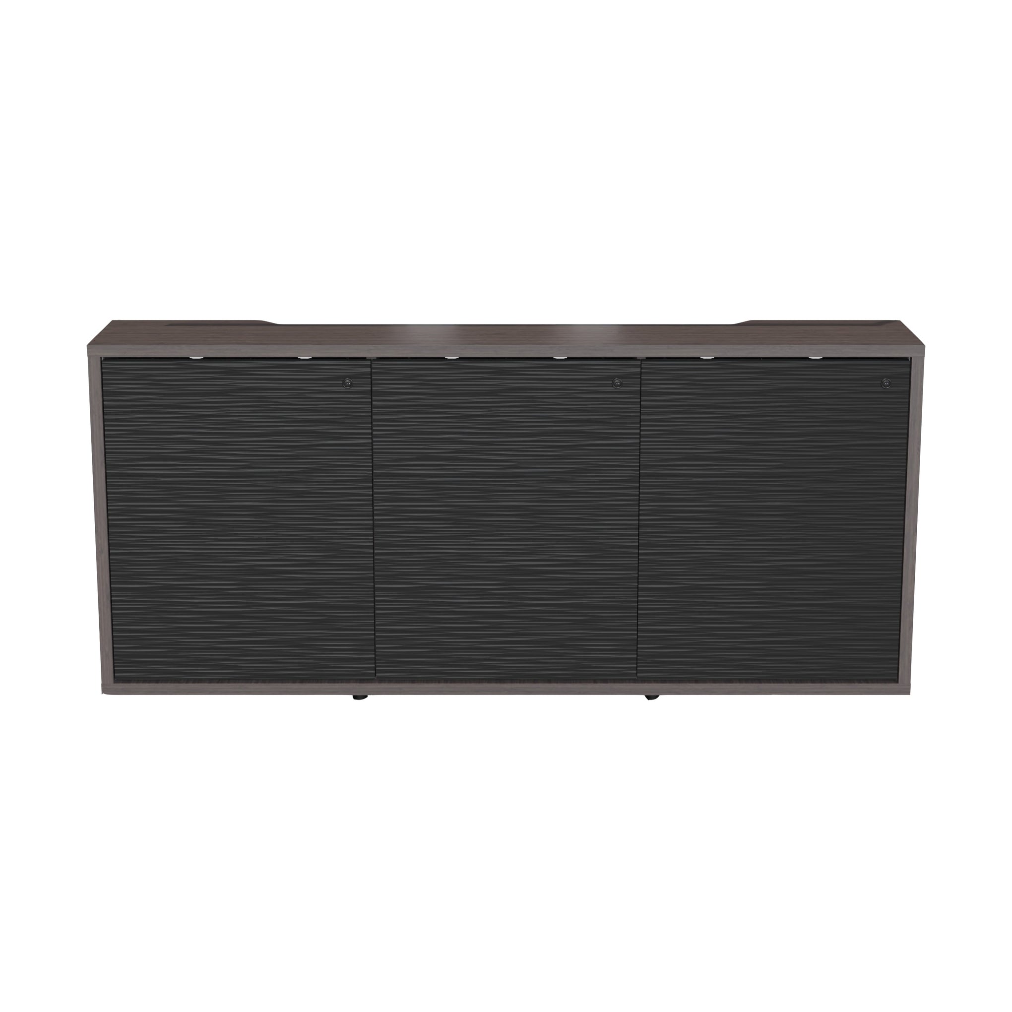 C3K3D1HA3D4ZPLBK - Middle Atlantic - C3 Series HPL Woodkit 3 Bay 32 Inches High Asian Night with Black Metalwave Doors