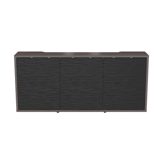 C3K3D1HA3D4ZPLBK - Middle Atlantic - C3 Series HPL Woodkit 3 Bay 32 Inches High Asian Night with Black Metalwave Doors