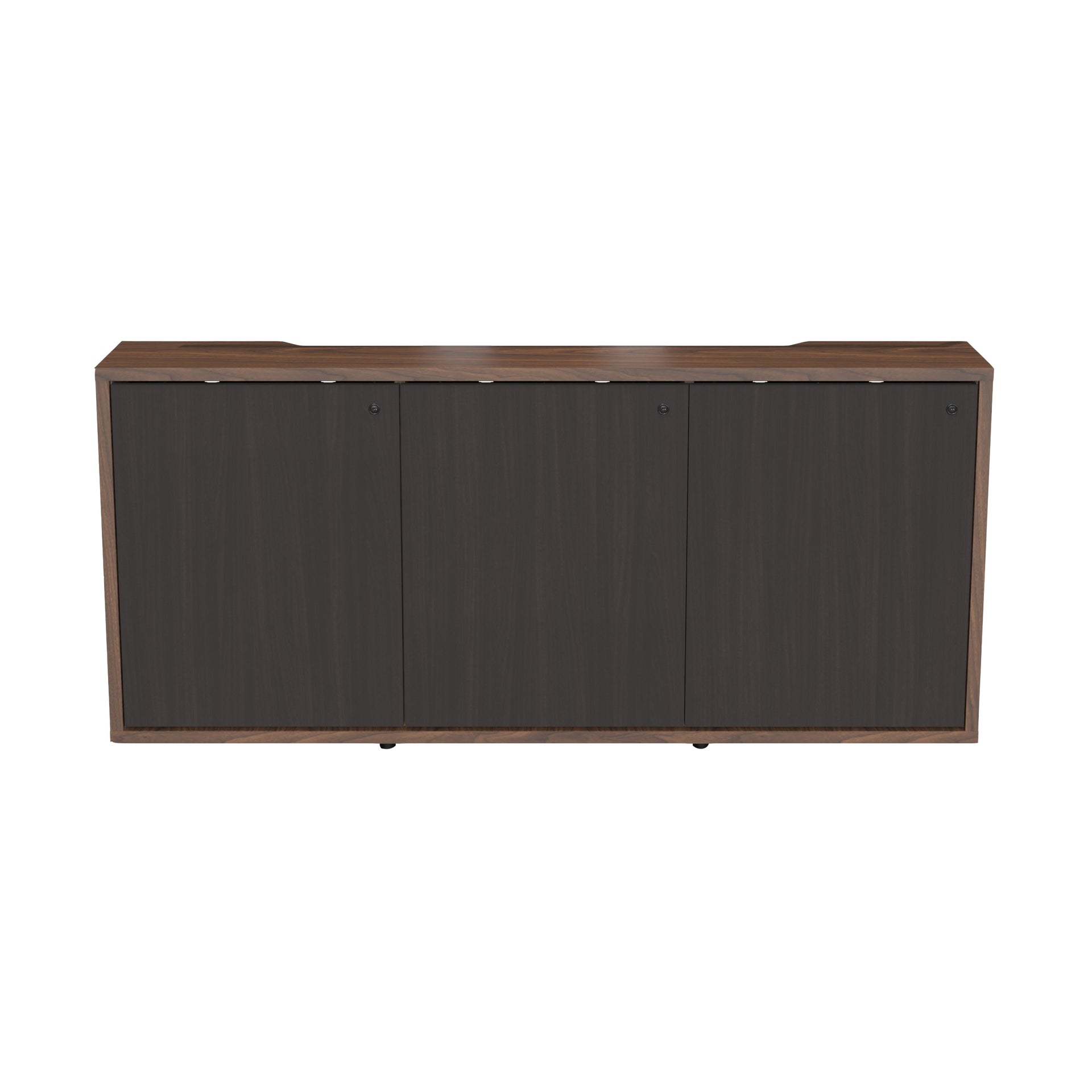 C3K3D1HB9A6ZPLBK - Middle Atlantic - C3 Series HPL Woodkit 3 Bay 32 Inches High Montana Walnut with Blackened Legno Doors