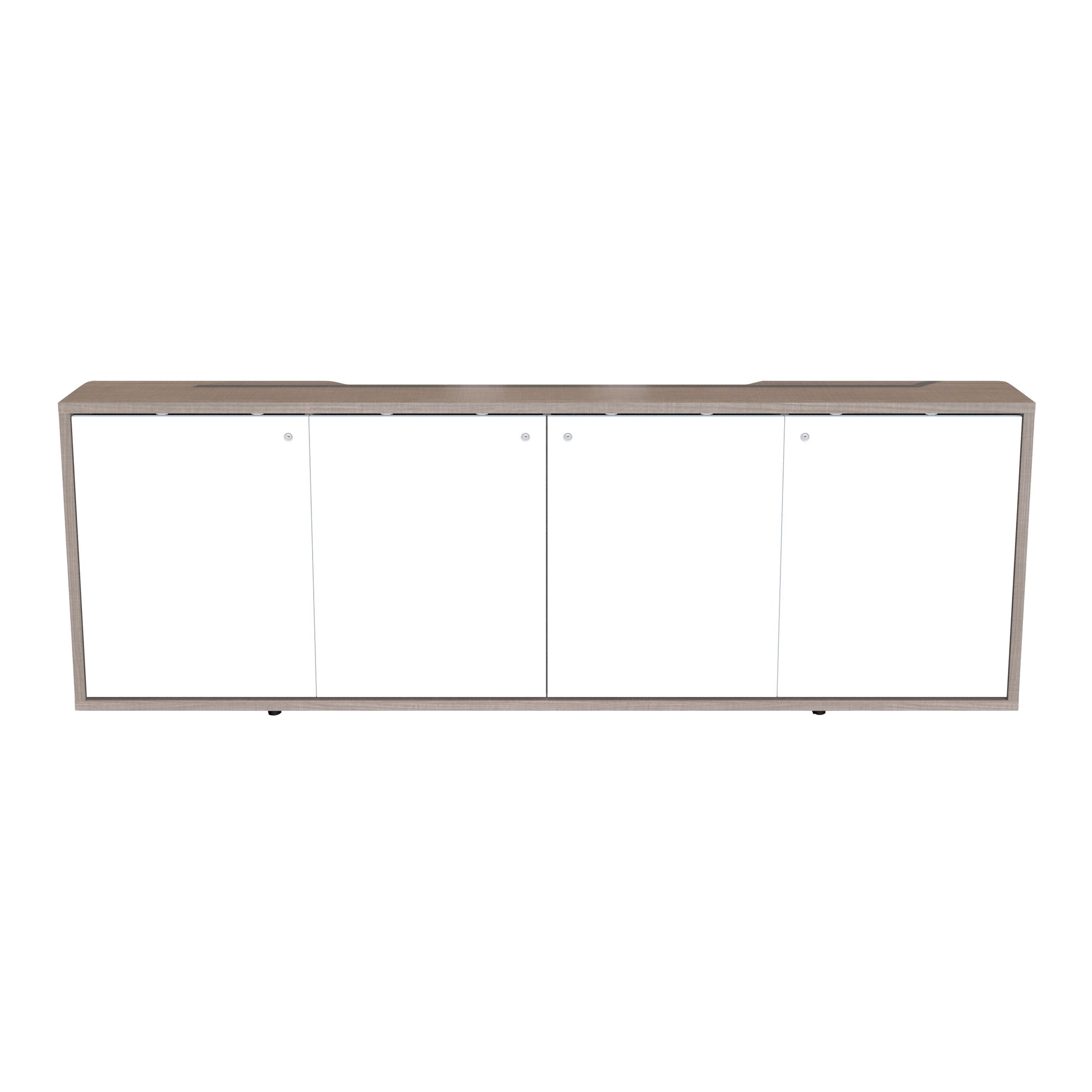 C3K4D1HA0D7ZPLWH - Middle Atlantic - C3 Series HPL Woodkit 4 Bay 32 Inches High 5th Ave Elm with White Gloss Doors