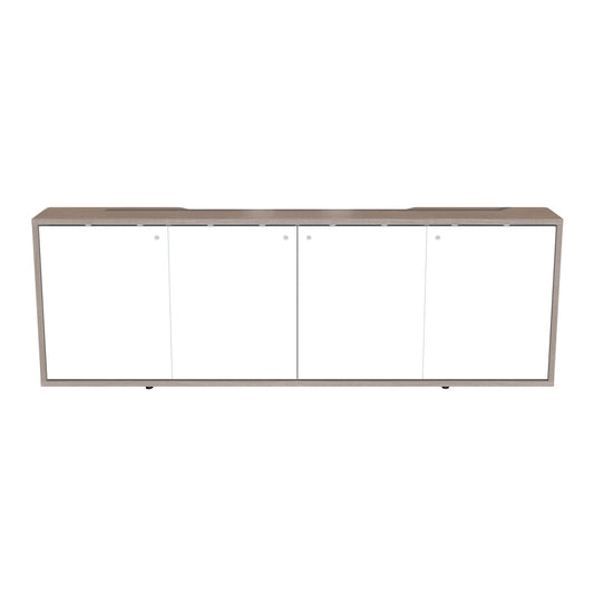 C3K4D1HA0D7ZPLWH - Middle Atlantic - C3 Series HPL Woodkit 4 Bay 32 Inches High 5th Ave Elm with White Gloss Doors
