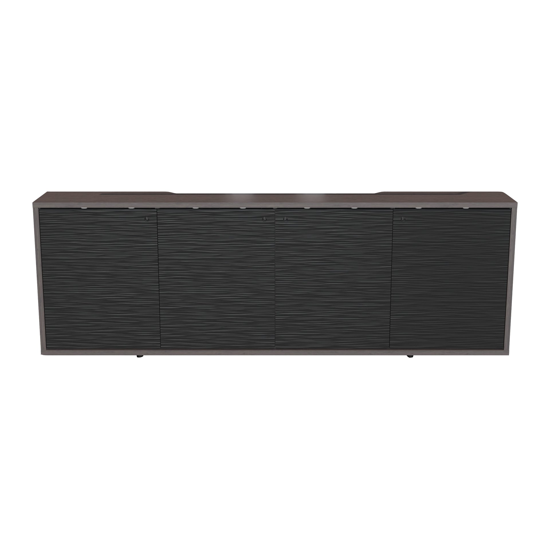 C3K4D1HA3D4ZPLBK - Middle Atlantic - C3 Series HPL Woodkit 4 Bay 32 Inches High Asian Night with Black Metalwave Doors