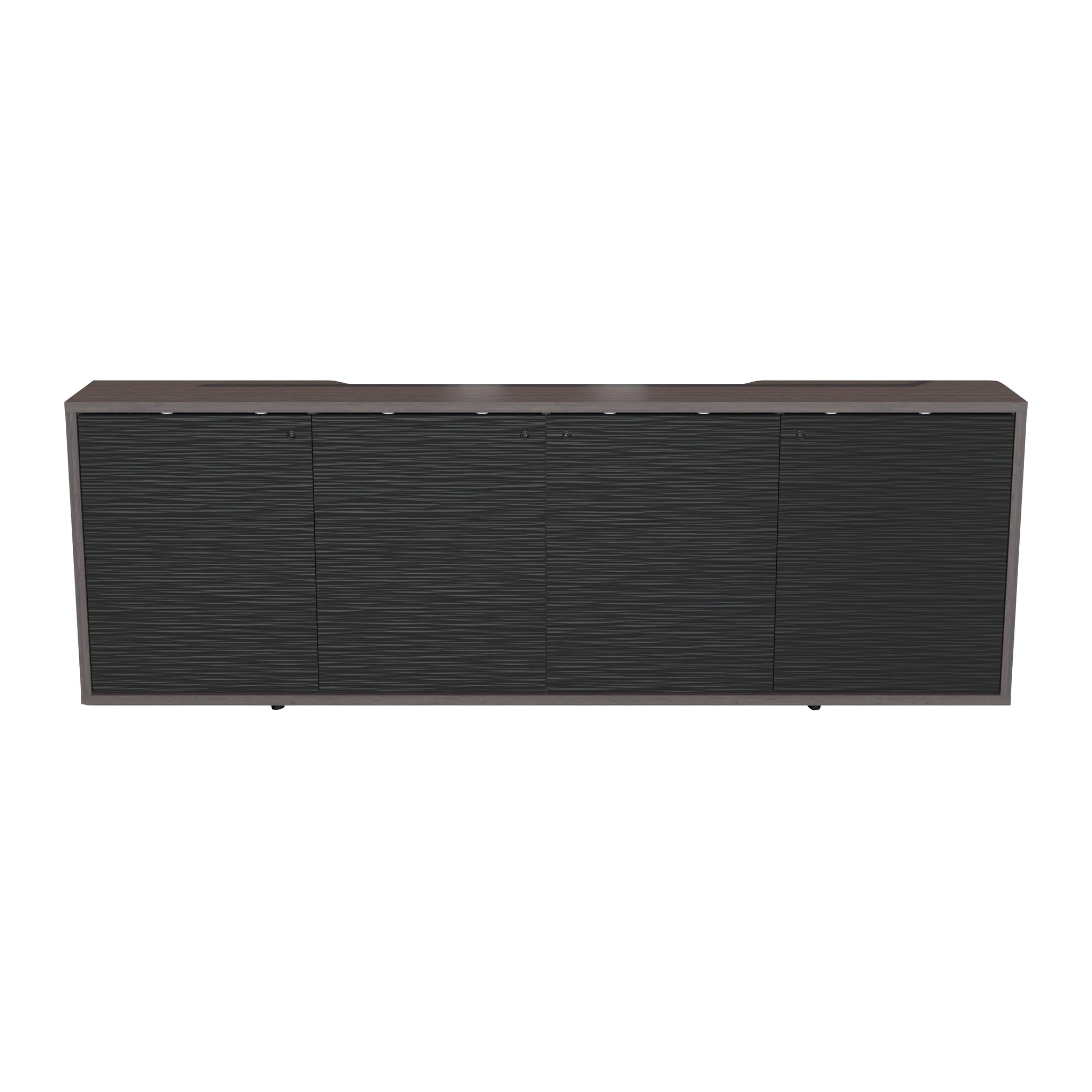 C3K4D1HA3D4ZPLBK - Middle Atlantic - C3 Series HPL Woodkit 4 Bay 32 Inches High Asian Night with Black Metalwave Doors