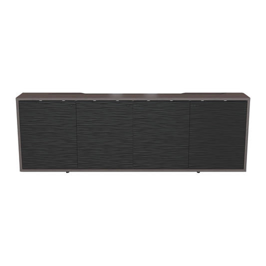 C3K4D1HA3D4ZPLBK - Middle Atlantic - C3 Series HPL Woodkit 4 Bay 32 Inches High Asian Night with Black Metalwave Doors