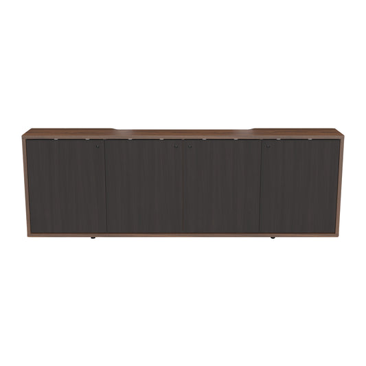 C3K4D1HB9A6ZPLBK - Middle Atlantic - C3 Series HPL Woodkit 4 Bay 32 Inches High Montana Walnut with Blackened Legno Doors
