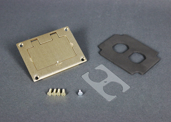 828DPGFITC Rectangular Duplex Cover Plate in Brass