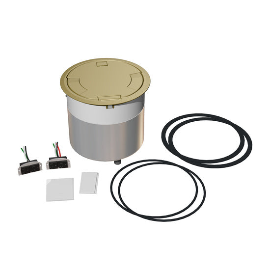 10ATCSB 10AT Unwired Evolution™ Poke Thru Device with Surface Style Cover in Satin Brass