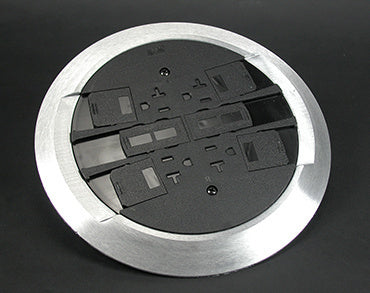 RC4CTCAA RC4 Multi Service Poke-Thru Finish Flange and Slide Holder Assembly in Aluminum