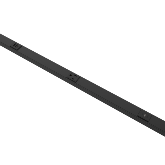 5' Plugmold® Multioutlet System with USBC and USBA in Black Painted