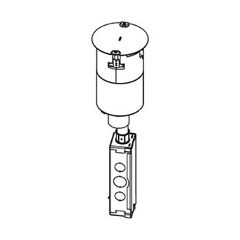 4STC 4AT Recessed Unwired Poke-Thru Stem Assembly