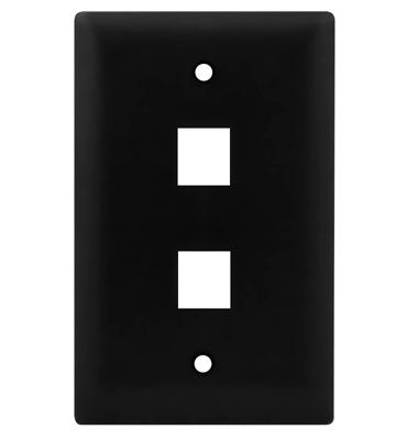 1-Gang 2-Port Wall Plate in Black