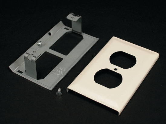 V3043BE Duplex Receptacle Device Cover Fitting in Ivory