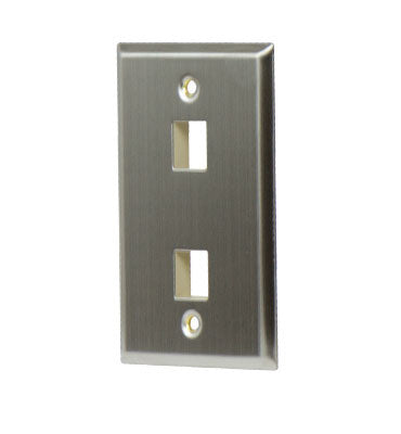 1-Gang 2-Port Wall Plate in Stainless Steel