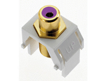 Purple RCA to F-Connector Keystone Insert in White
