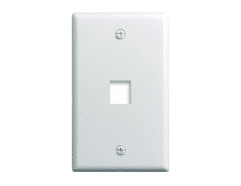 1-Port Keystone Wall Plate in White - 5 Pack
