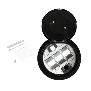 8AT2BK Evolution™ Recessed Assembly with Flush Style Cover in Black