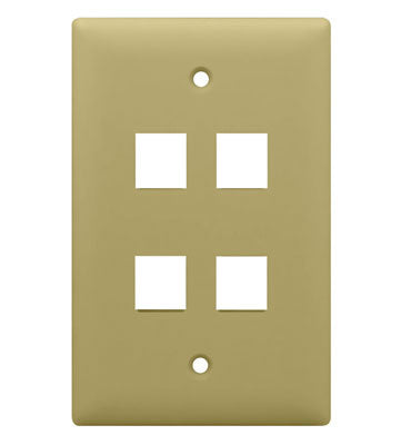 1-Gang 4-Port Wall Plate in Ivory