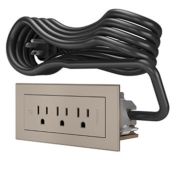 RD3RNI10 radiant® Furniture Power Center FPC 3Ol Nickel 10 ft Cord