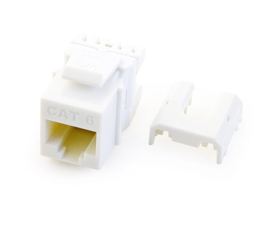 Cat6 QuickConnect RJ45 Keystone Insert in White - 50 Pack