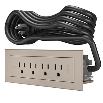 RD4RNI10 radiant® Furniture Power Center FPC 4Ol Nickel 10 ft Cord