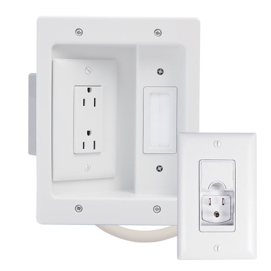 Long Range In Wall Pro Power and Cable Management Kit in White