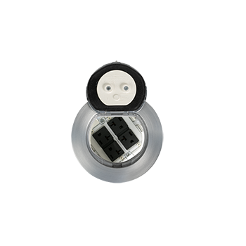 4ATP4RAA 4 inch Prewired Flush Syle 4 Receptacle in Brushed Aluminum
